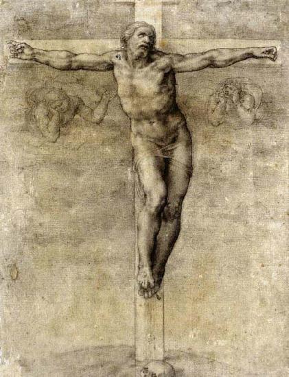 Michelangelo Buonarroti Christ on the Cross Spain oil painting art